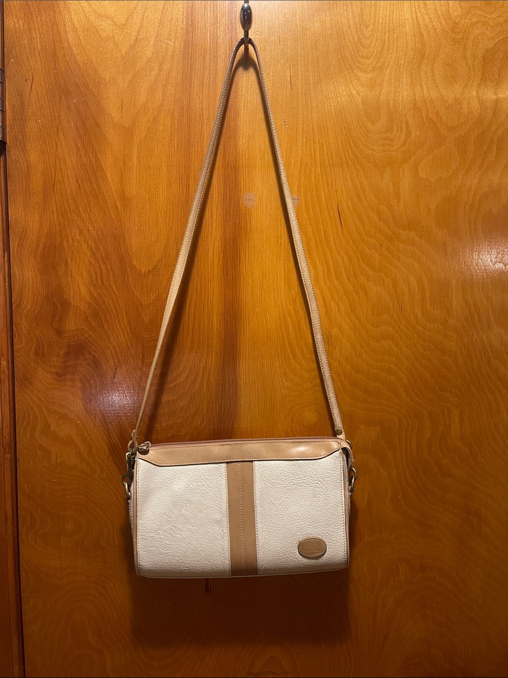 Vintage Liz Claiborne Two-Tone Cream and Tan convertible Crossbody / Clutch